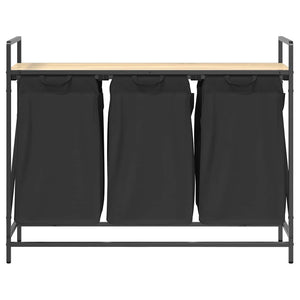 Cesto per la Biancheria 3 Scomparti con Ripiano Rovere Sonoma 859061