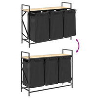 Cesto per la Biancheria 3 Scomparti con Ripiano Rovere Sonoma 859061