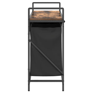 vidaXL Cesto Portabiancheria 3 Scomparti con Ripiano Rovere Fumo