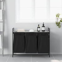 Cesto per la Biancheria 3 Scomparti con Ripiano Grigio Sonoma 859063