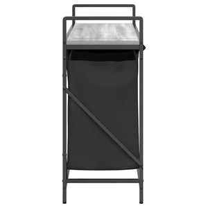 vidaXL Cesto per la Biancheria 3 Scomparti con Ripiano Grigio Sonoma