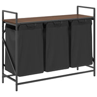 Cesto della Biancheria 3 Scomparti con Ripiano Rovere Marrone 859064