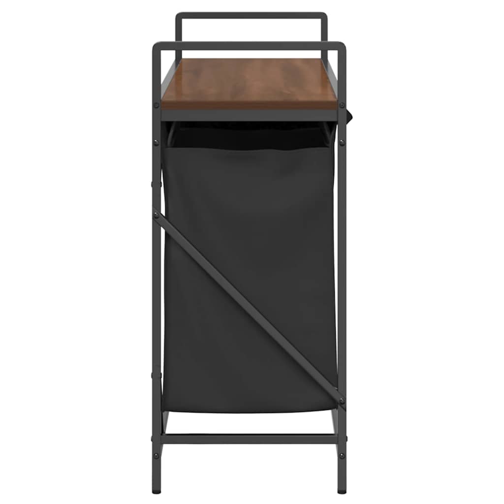 Cesto della Biancheria 3 Scomparti con Ripiano Rovere Marrone 859064