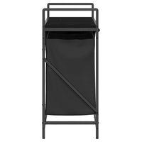 Cesto per la Biancheria 2 Scomparti con Ripiano Rovere Nero 859065