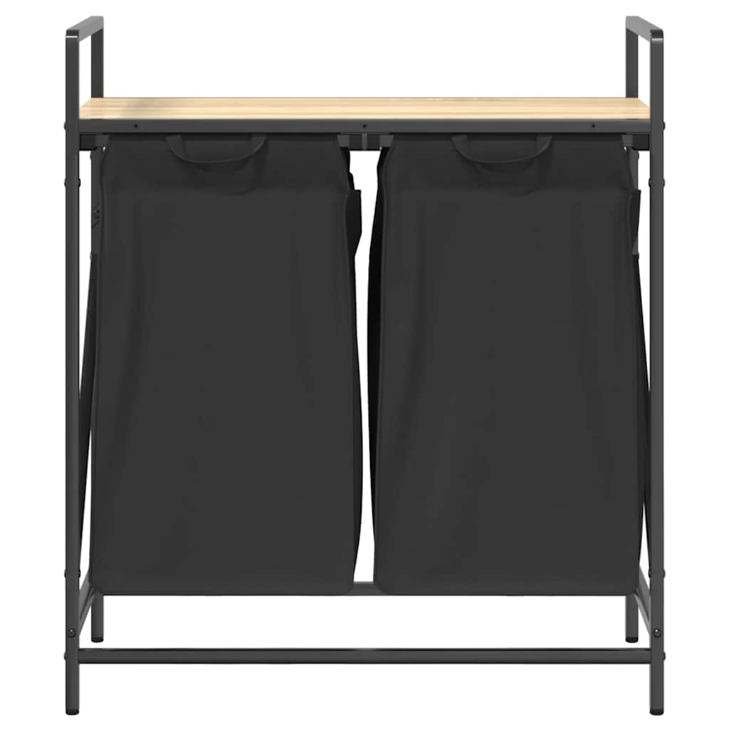 Cesto per la Biancheria 2 Scomparti con Ripiano Rovere Sonoma 859066