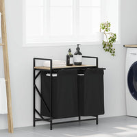 Cesto per la Biancheria 2 Scomparti con Ripiano Rovere Sonoma 859066