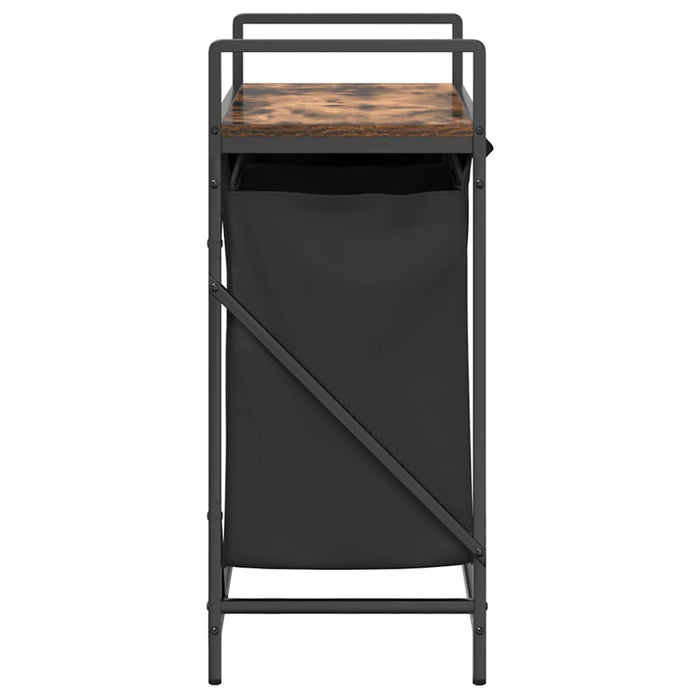 Cesto Portabiancheria 2 Scomparti con Ripiano Rovere Fumo 859067