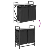 Cesto per la Biancheria 2 Scomparti con Ripiano Grigio Sonoma 859068