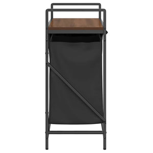 Cesto della Biancheria 2 Scomparti con Ripiano Rovere Marrone 859069