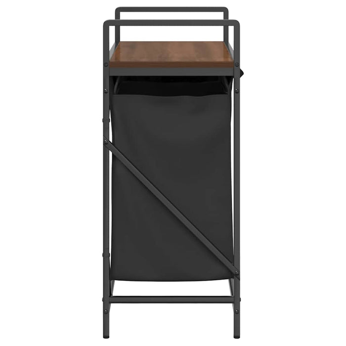 vidaXL Cesto della Biancheria 2 Scomparti con Ripiano Rovere Marrone