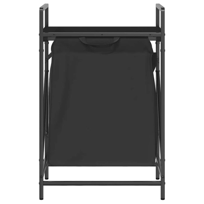 Cesto della Biancheria 1 Scomparto con Ripiano Rovere Nero 859070