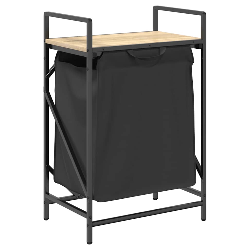 Cesto della Biancheria 1 Scomparto con Ripiano Sonoma Rovere