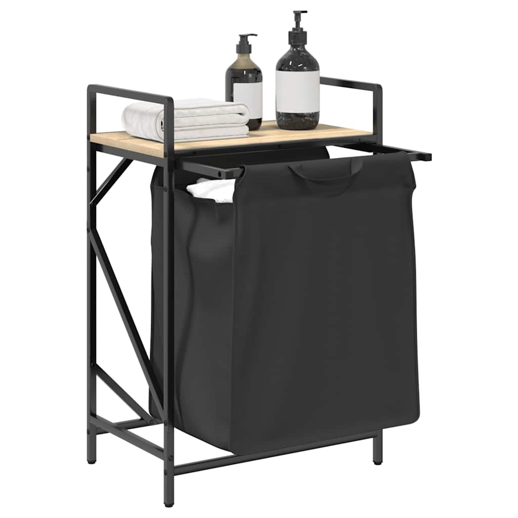 Cesto della Biancheria 1 Scomparto con Ripiano Sonoma Rovere 859071