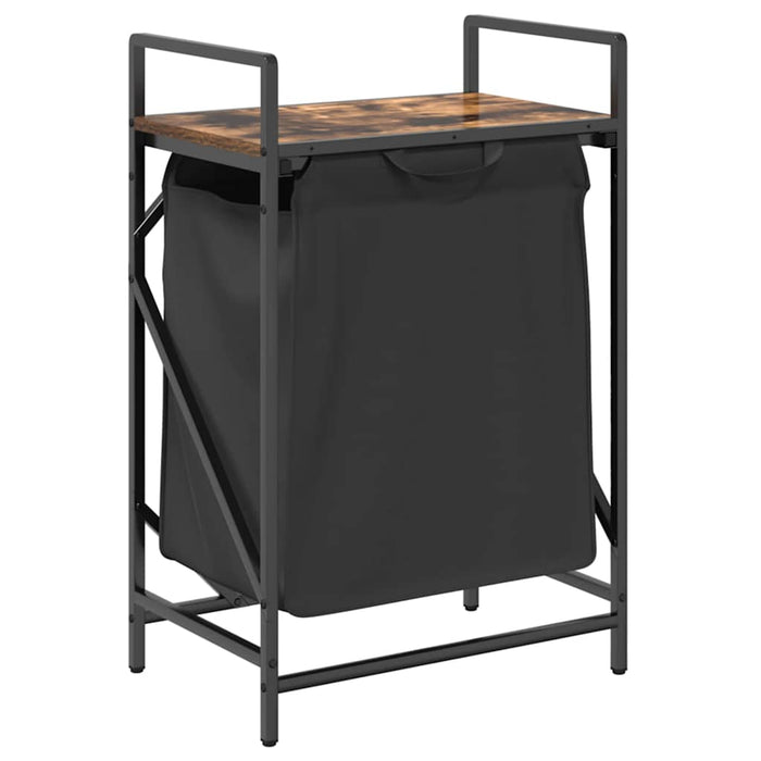 Cesto per la Biancheria 1 Scomparto con Ripiano Rovere Fumo 859072