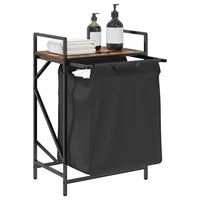 Cesto per la Biancheria 1 Scomparto con Ripiano Rovere Fumo 859072