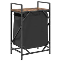 Cesto per la Biancheria 1 Scomparto con Ripiano Rovere Fumo 859072