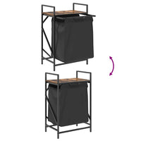 Cesto per la Biancheria 1 Scomparto con Ripiano Rovere Fumo 859072