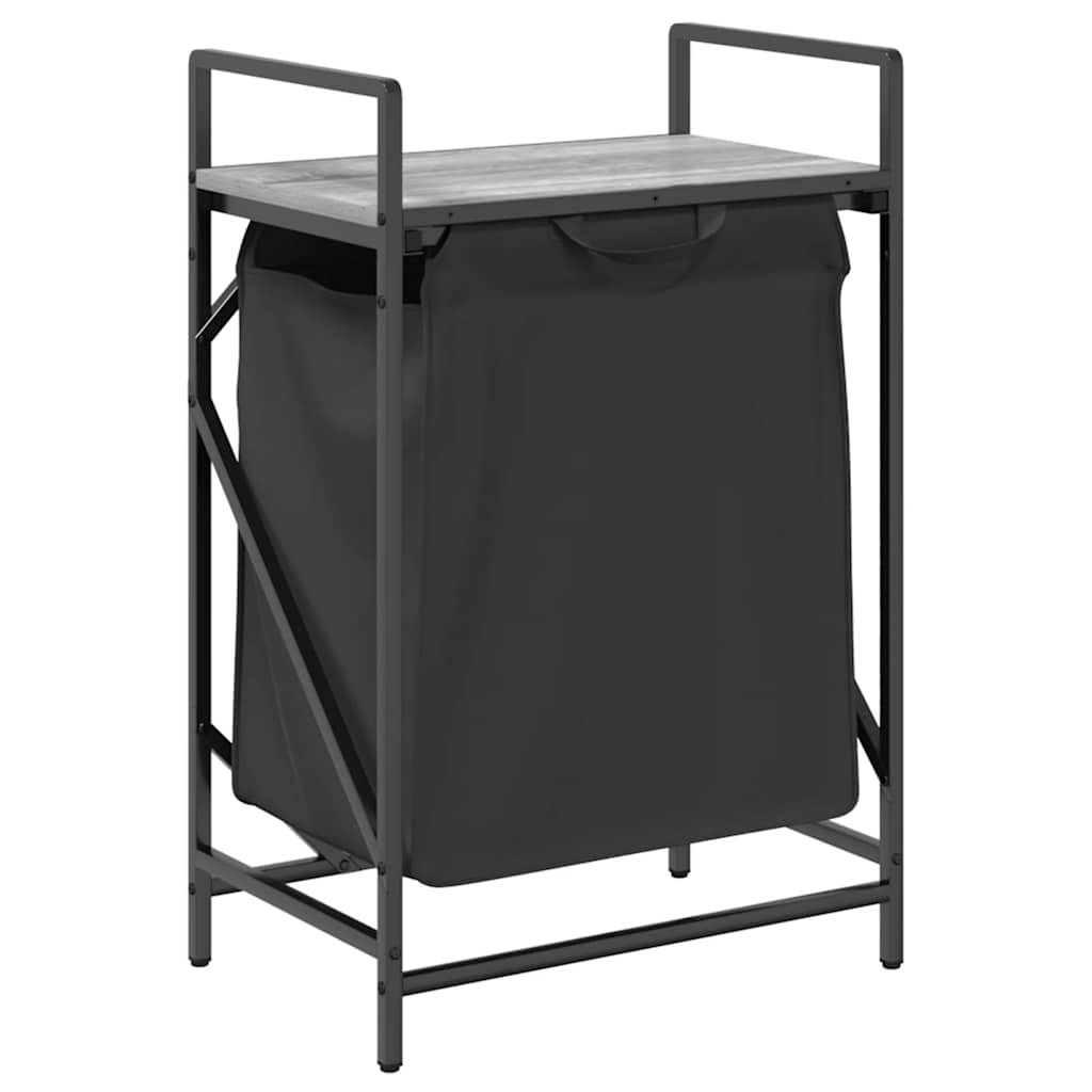 Cesto della Biancheria 1 Scomparto con Ripiano Grigio Sonoma