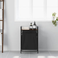 vidaXL Cesto della Biancheria 1 Scomparto con Ripiano Rovere Marrone