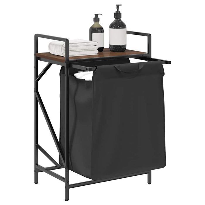 Cesto della Biancheria 1 Scomparto con Ripiano Rovere Marrone 859074