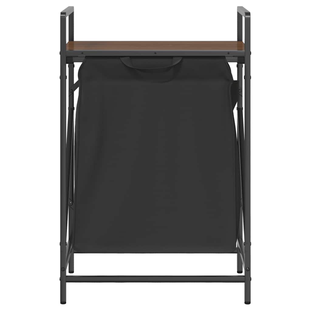 vidaXL Cesto della Biancheria 1 Scomparto con Ripiano Rovere Marrone