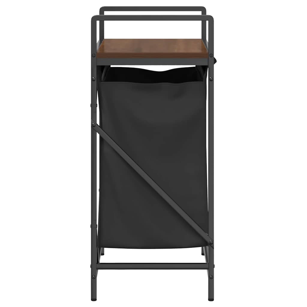 vidaXL Cesto della Biancheria 1 Scomparto con Ripiano Rovere Marrone