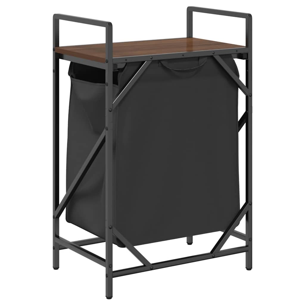 vidaXL Cesto della Biancheria 1 Scomparto con Ripiano Rovere Marrone