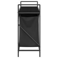 Cesto della Biancheria 2 Scomparti con Ripiano in Rovere Nero 859075