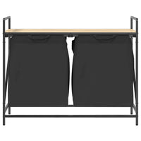 Cesto della Biancheria 2 Scomparti con Ripiano Rovere Sonoma 859076