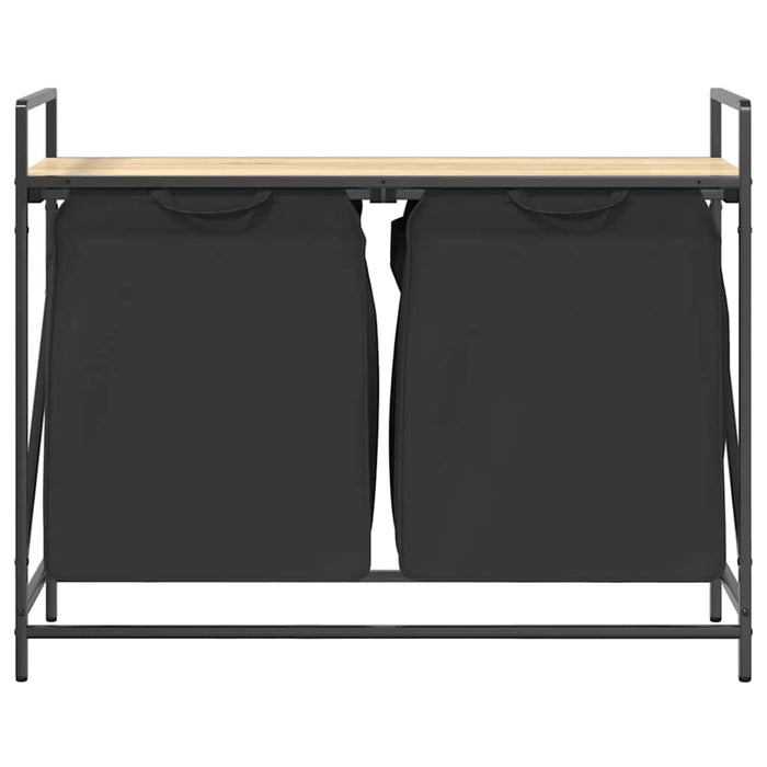 Cesto della Biancheria 2 Scomparti con Ripiano Rovere Sonoma 859076