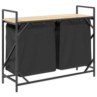 vidaXL Cesto della Biancheria 2 Scomparti con Ripiano Rovere Sonoma