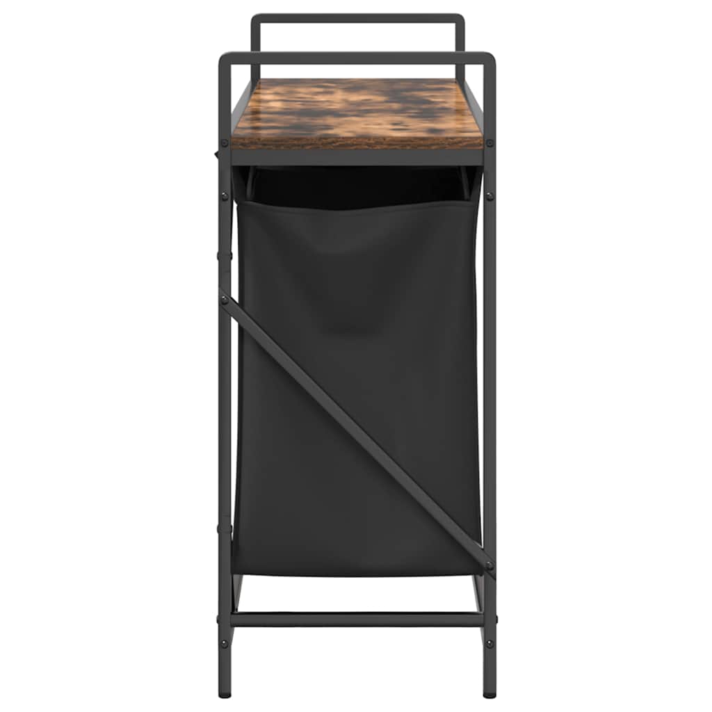 Cesto Portabiancheria 2 Scomparti con Ripiano Rovere Fumo 859077