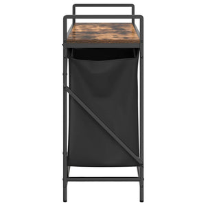 Cesto Portabiancheria 2 Scomparti con Ripiano Rovere Fumo 859077