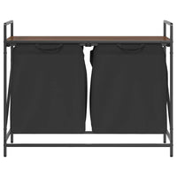 Cesto della Biancheria 2 Scomparti con Ripiano Rovere Marrone 859079