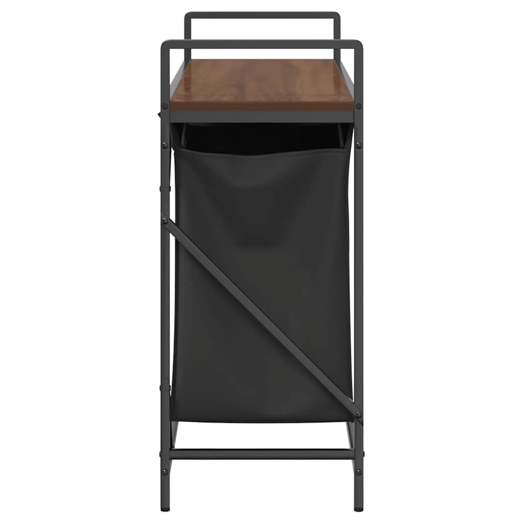 Cesto della Biancheria 2 Scomparti con Ripiano Rovere Marrone 859079