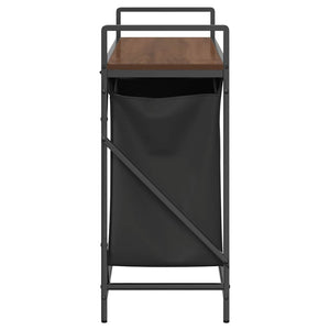 Cesto della Biancheria 2 Scomparti con Ripiano Rovere Marrone 859079