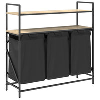 Cesto Portabiancheria 3 Scomparti con Ripiani Rovere Sonoma 859081