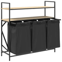 Cesto Portabiancheria 3 Scomparti con Ripiani Rovere Sonoma 859081