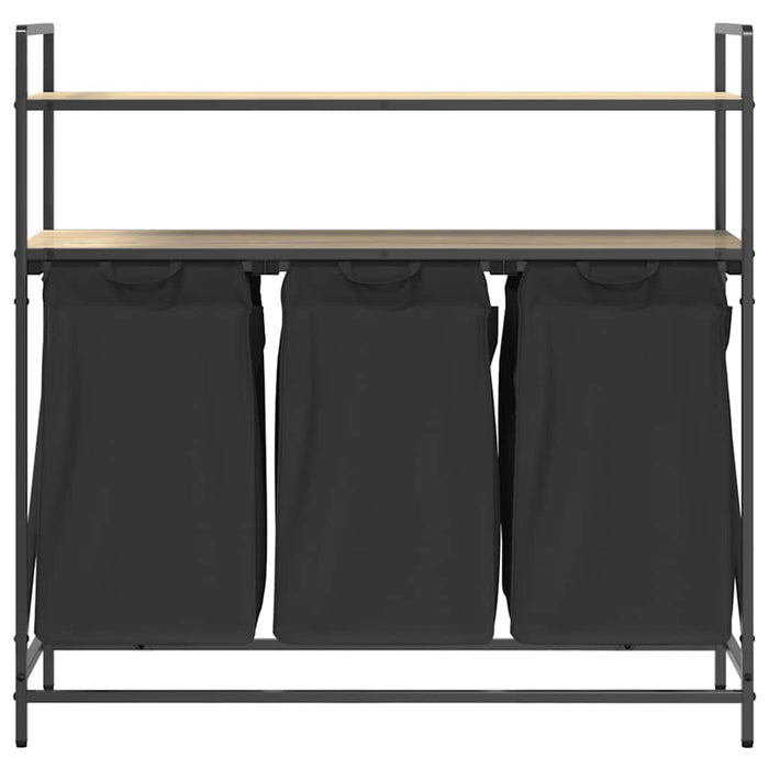 Cesto Portabiancheria 3 Scomparti con Ripiani Rovere Sonoma 859081