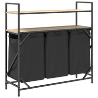 vidaXL Cesto Portabiancheria 3 Scomparti con Ripiani Rovere Sonoma