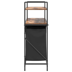 Cesto della Biancheria 3 Scomparti con Ripiani Rovere Fumo 859082