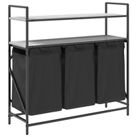 Cesto Portabiancheria 3 Scomparti con Ripiani Grigio Sonoma 859083