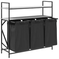 Cesto Portabiancheria 3 Scomparti con Ripiani Grigio Sonoma 859083