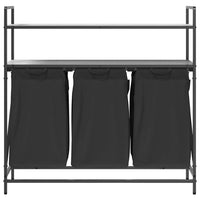 Cesto Portabiancheria 3 Scomparti con Ripiani Grigio Sonoma 859083