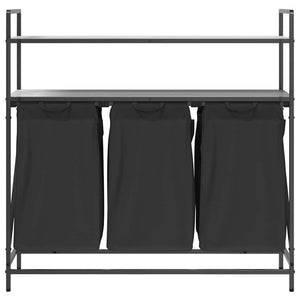 Cesto Portabiancheria 3 Scomparti con Ripiani Grigio Sonoma 859083