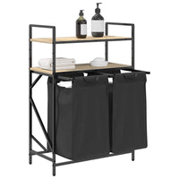 Cesto Portabiancheria 2 Scomparti con Ripiani Rovere Sonoma 859086