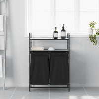 vidaXL Cesto Portabiancheria 2 Scomparti con Ripiani Grigio Sonoma