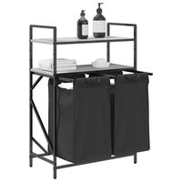 Cesto Portabiancheria 2 Scomparti con Ripiani Grigio Sonoma 859088