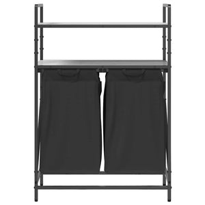 Cesto Portabiancheria 2 Scomparti con Ripiani Grigio Sonoma 859088