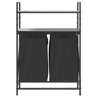 vidaXL Cesto Portabiancheria 2 Scomparti con Ripiani Grigio Sonoma